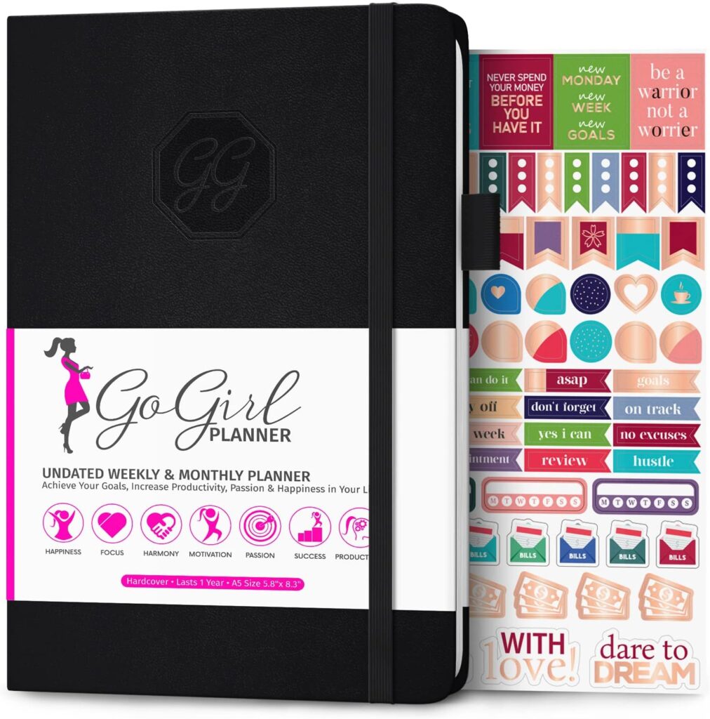 GoGirl Planner and Organizer for Women – A5 Size Weekly Planner