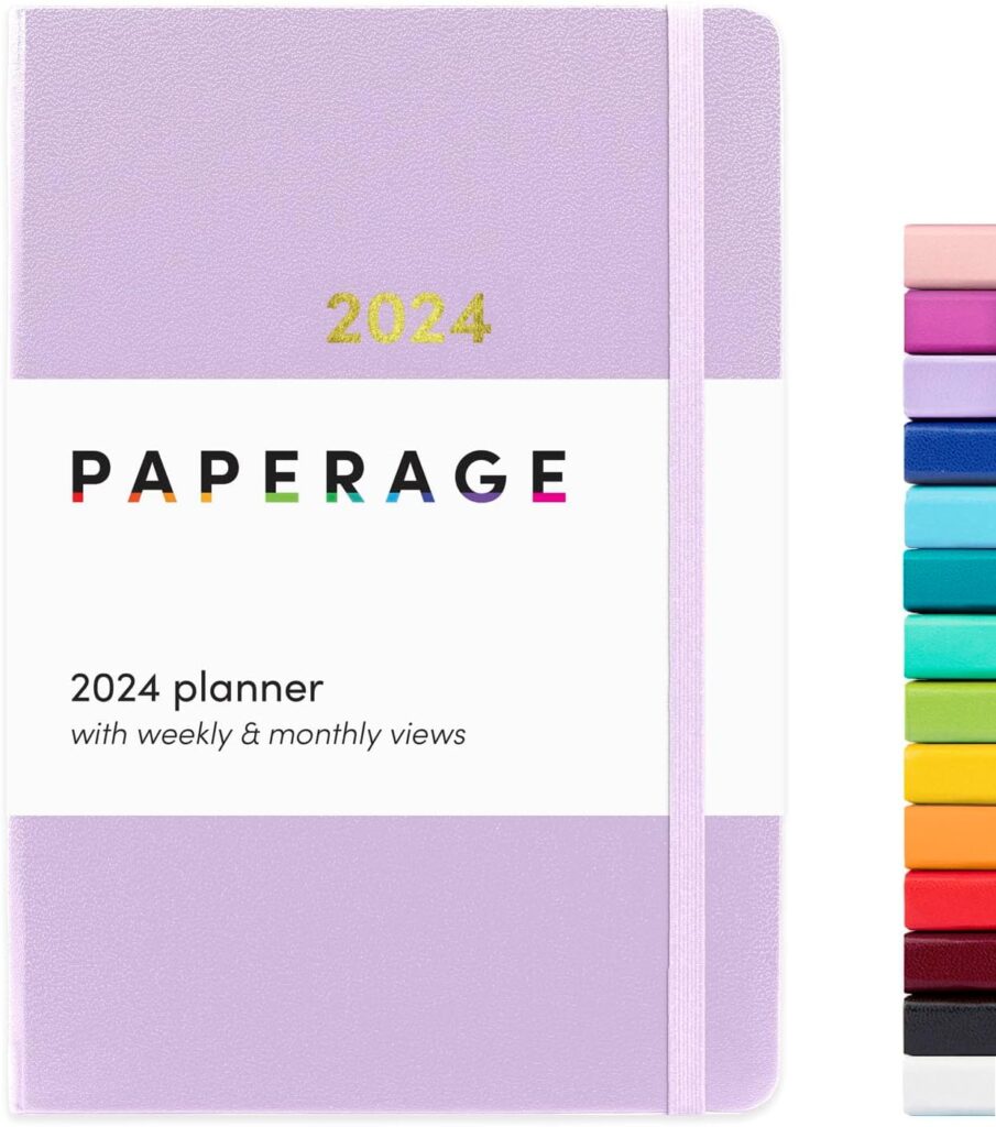 PAPERAGE 2024 Weekly & Monthly Hardcover Planner